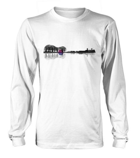 Music instrument tree silhouette ukulele guitar shape Long sleeved Unisex