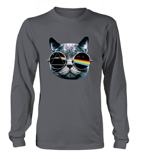 Pink Floyd Dark Side Of The Cat Mens T-Shirt Long sleeved Unisex