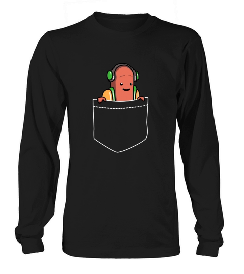 Pocket Hot Dog T-Shirt - Dancing HotDog Filter Meme Long sleeved Unisex