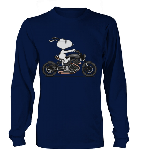 Snoopy riding motorcycle shirt Long sleeved Unisex