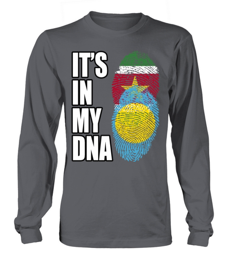 Surinamese And Palauan Vintage Heritage DNA Flag Long sleeved Unisex