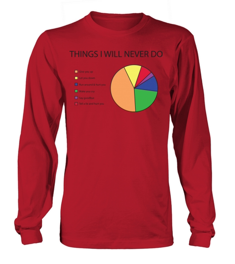 Things I will never do pie chart Long sleeved Unisex