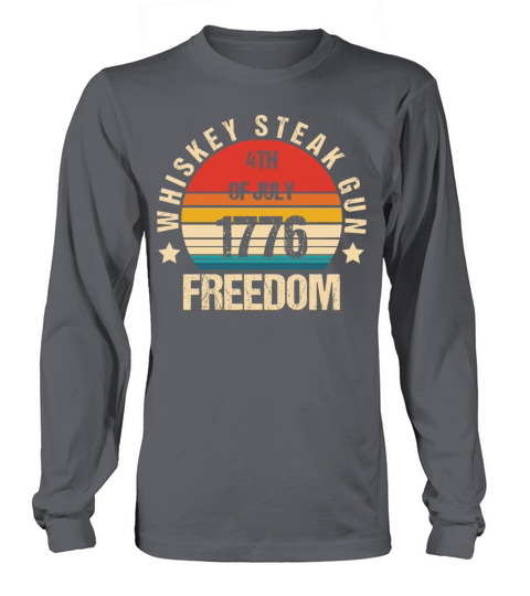 Whiskey Steak Guns and Freedom Patriotic US Flag Long sleeved Unisex