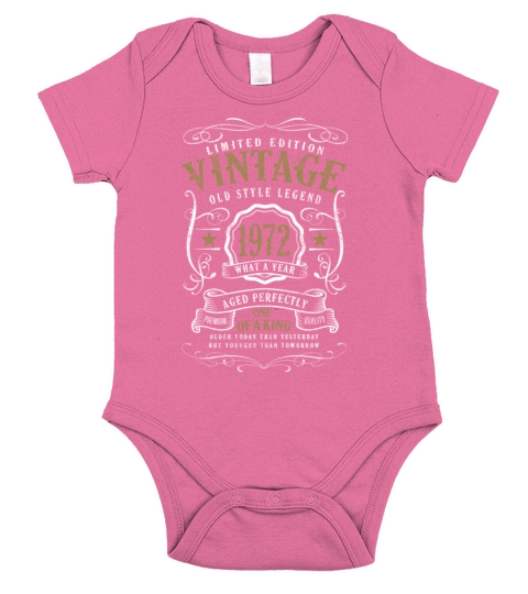 50th Birthday Old Style Legend Vintage 1972 Short Sleeve Baby One-Piece