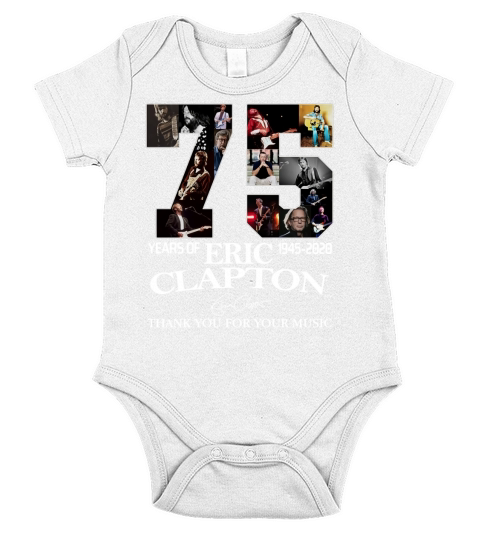 75 Years Of Eric Clapton Signature Thank You For Your Music shirt Short Sleeve Baby One-Piece