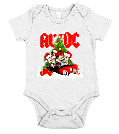 ACDC driving car Christmas tree shirt Short Sleeve Baby One-Piece
