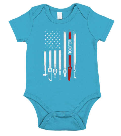American Flag With Roofer For Women Men Father shirt Short Sleeve Baby One-Piece