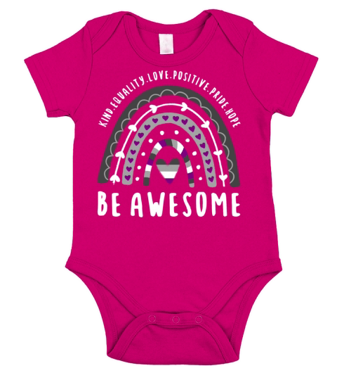 Asexual Quote Be Awesome Ace Rainbow Short Sleeve Baby One-Piece