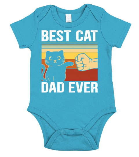 Best Cat Dad Ever Funny Father Day Gift Short Sleeve Baby One-Piece