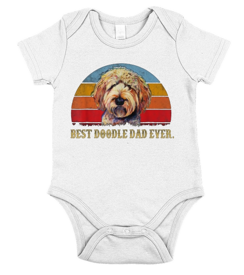 Best Doodle Dad Ever Vintage Short Sleeve Baby One-Piece