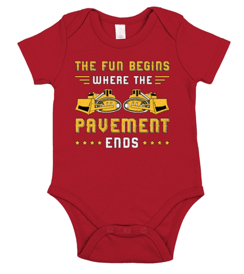 Bulldozer Pavement Ends Site Construction Worker Short Sleeve Baby One-Piece