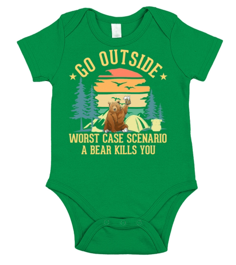 Camping Funny Bear Outdoor Joke Camper Short Sleeve Baby One-Piece