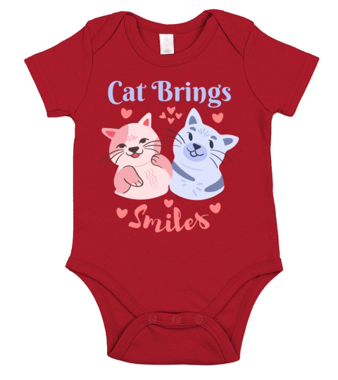Cat Brings Smile Pet Cats Cartoon Short Sleeve Baby One-Piece