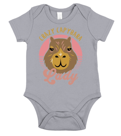 Crazy Capybara Lady Short Sleeve Baby One-Piece