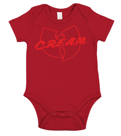 cream wutang red Short Sleeve Baby One-Piece