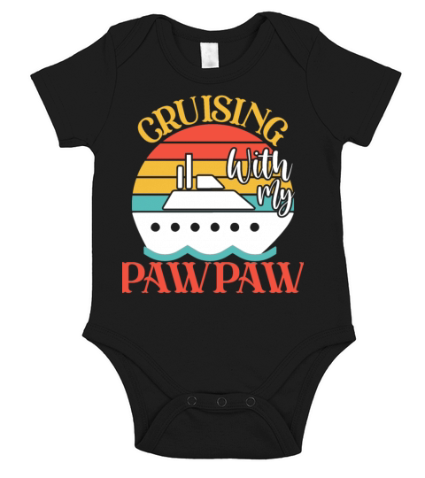 Cute Cruising with My Pawpaw Cruising Cruise Lover Short Sleeve Baby One-Piece