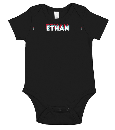 Ethan Name - Funny Name Ethan 80s theme Short Sleeve Baby One-Piece