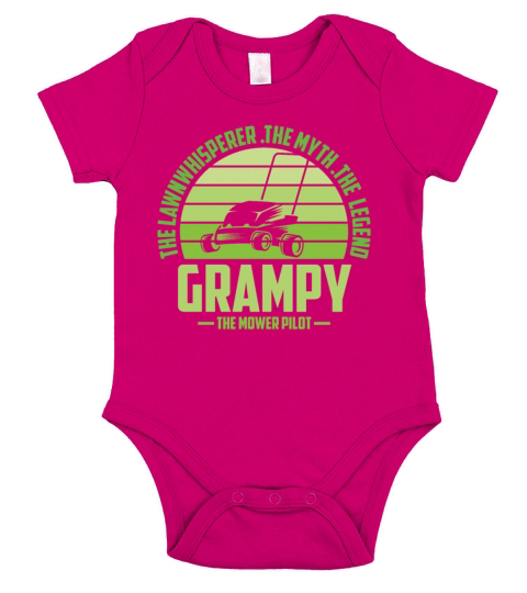 Funny Grampy Lawn Mowing Shirt Lawn Mower Mow Summ Short Sleeve Baby One-Piece