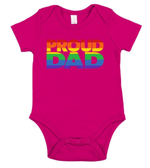 Gay Pride Proud Dad LGBT parent Short Sleeve Baby One-Piece