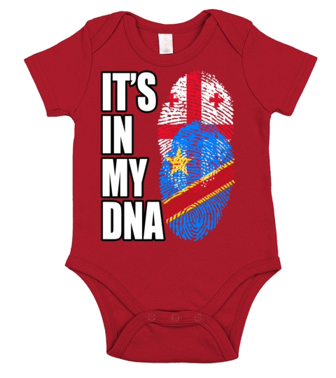 Georgian And Congolese Mix Heritage DNA Flag Short Sleeve Baby One-Piece