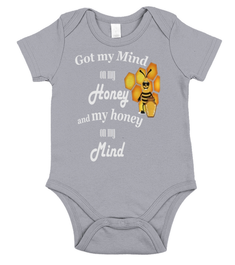 Got my mind honey Tshirt Short Sleeve Baby One-Piece