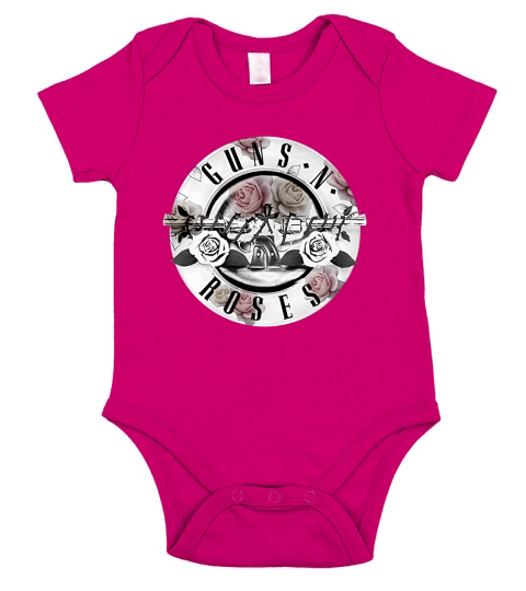 Guns N&#8217; Roses Floral Bullet Short Sleeve Baby One-Piece
