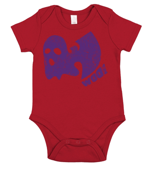 halloween ghost woo wutang dark purple Short Sleeve Baby One-Piece