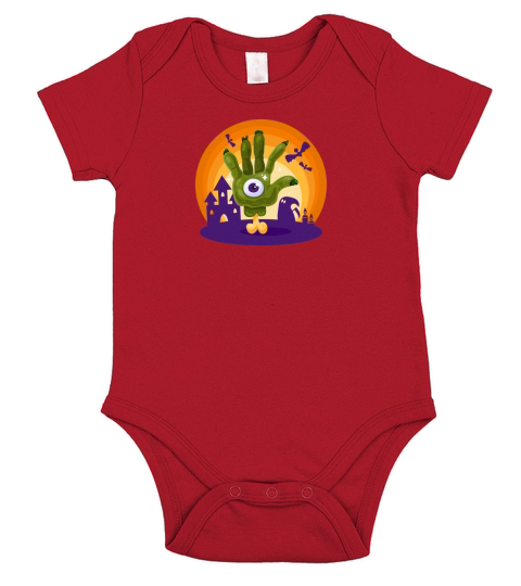 Halloween Zombie Hand Short Sleeve Baby One-Piece