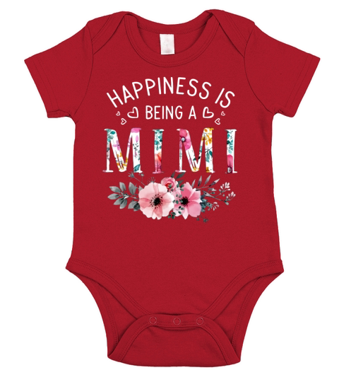 Happiness Is Being a Mimi Mother day Flower Short Sleeve Baby One-Piece
