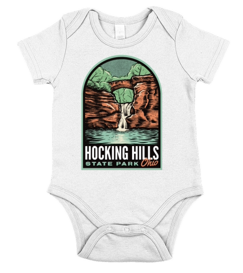 Hocking Hills State Park Ohio Vintage Short Sleeve Baby One-Piece