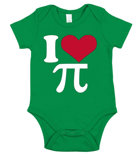 I Love Pi Vintage Retro Infinity Math Pi Day Heart T-Shirt Short Sleeve Baby One-Piece