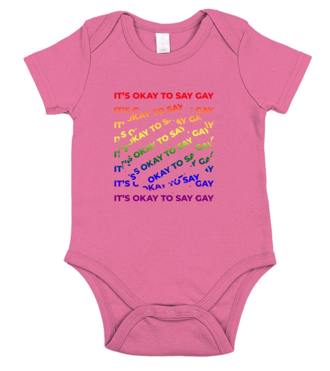 Its Ok to say Gay Pride Flag Quote LGBT Short Sleeve Baby One-Piece