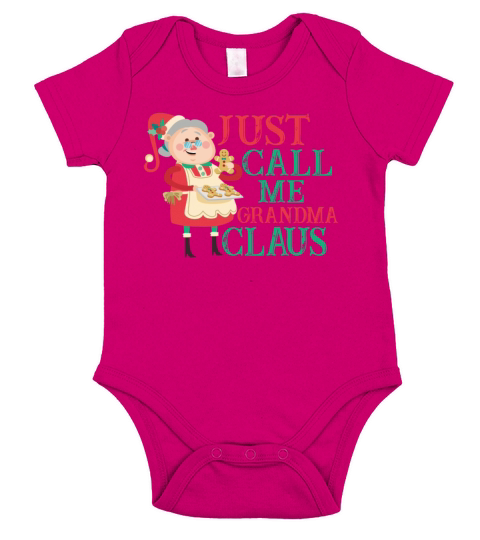 Just Call Me Grandma Claus Funny Christmas Short Sleeve Baby One-Piece