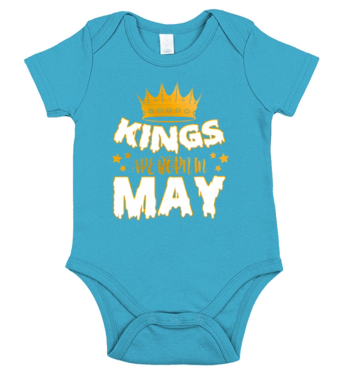 Kings Are Born In May Short Sleeve Baby One-Piece
