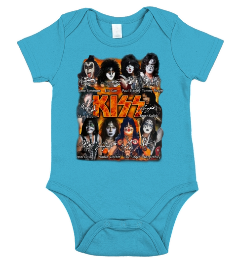 Kiss band Paul Stanley Eric Singer Tommy Thayer signatures shirt Short Sleeve Baby One-Piece