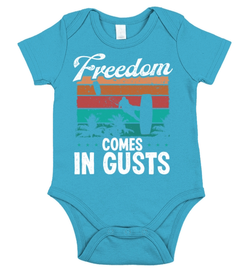 Kitesurfer Vintage Freedom Gusts Kiteboarder Retro Short Sleeve Baby One-Piece
