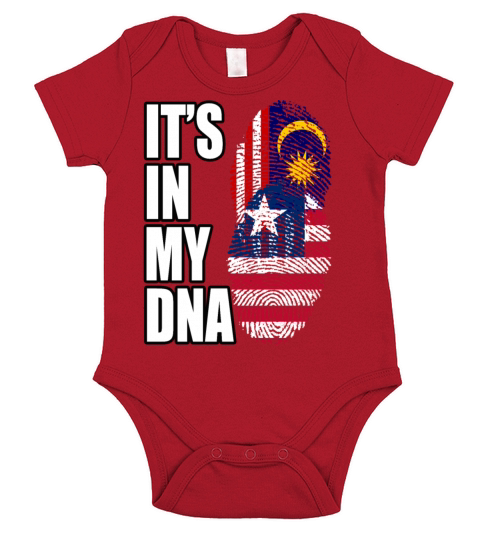 Malaysian And Liberian Mix Heritage DNA Flag Short Sleeve Baby One-Piece