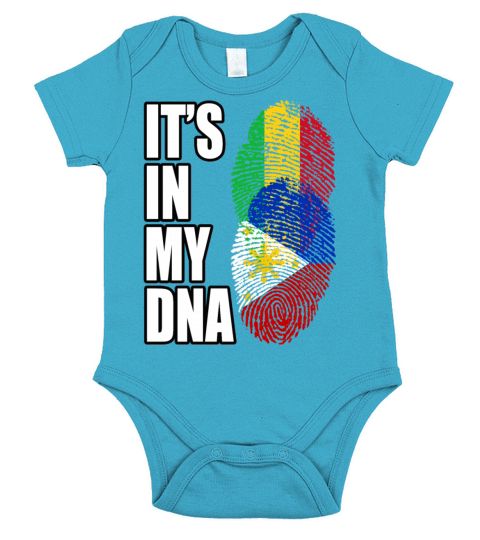 Malian And Filipino Mix Heritage DNA Flag Short Sleeve Baby One-Piece