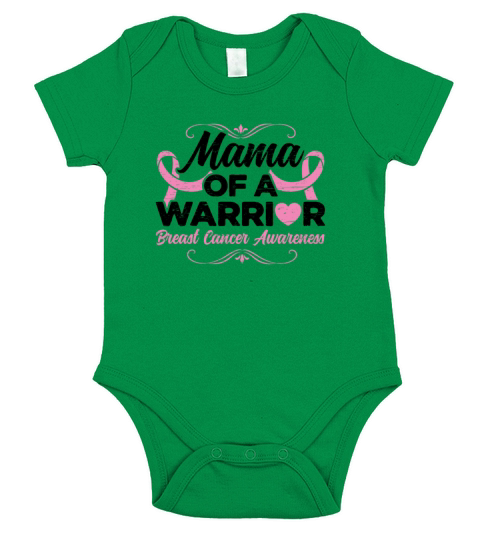 Mama Of A Warrior Pink Ribbon - Breast Cancer Short Sleeve Baby One-Piece