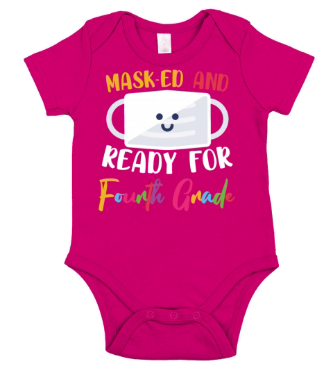 Masked And Ready For Fourth Grade Short Sleeve Baby One-Piece