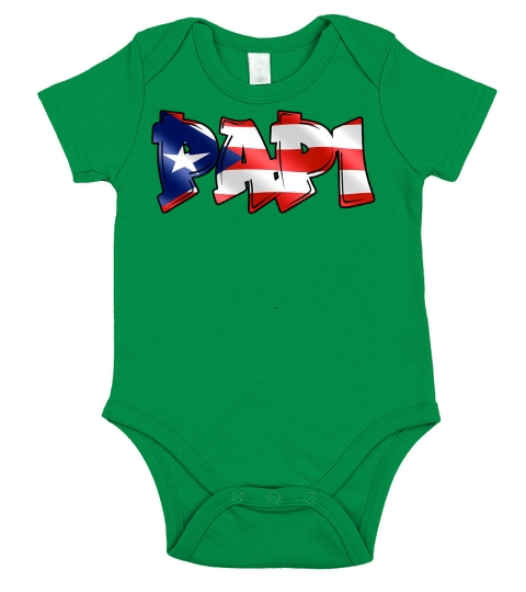 Mens Papi Puerto Rican Flag PR Pride Father Dad Boricua T-Shirt Short Sleeve Baby One-Piece