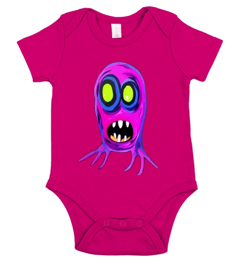 Monster purple Short Sleeve Baby One-Piece