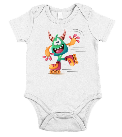 MONSTER SKATE Short Sleeve Baby One-Piece