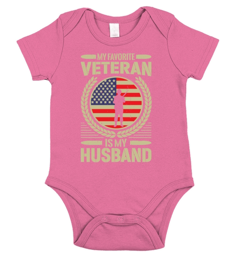 My Favorite Veteran Is My Husband Short Sleeve Baby One-Piece