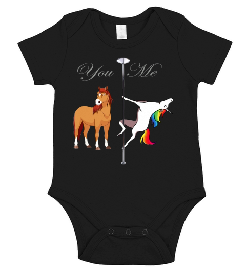 pole dancing unicorn Short Sleeve Baby One-Piece