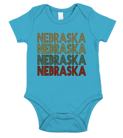 Retro America State Flag Vintage Nebraska Short Sleeve Baby One-Piece