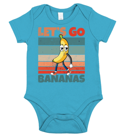 Retro Vintage Lets Bananas Funny Smirk Banana Short Sleeve Baby One-Piece