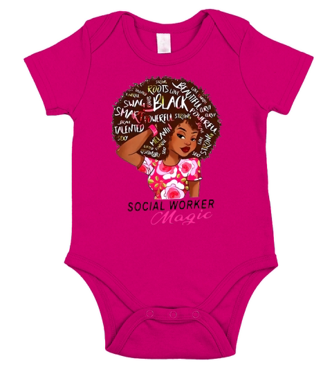 Social Worker Magic black shirt Short Sleeve Baby One-Piece