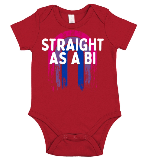 Straight as a Bi Bisexual Sayings Bi Pride Quotes Short Sleeve Baby One-Piece
