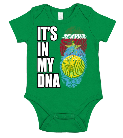Surinamese And Palauan Vintage Heritage DNA Flag Short Sleeve Baby One-Piece